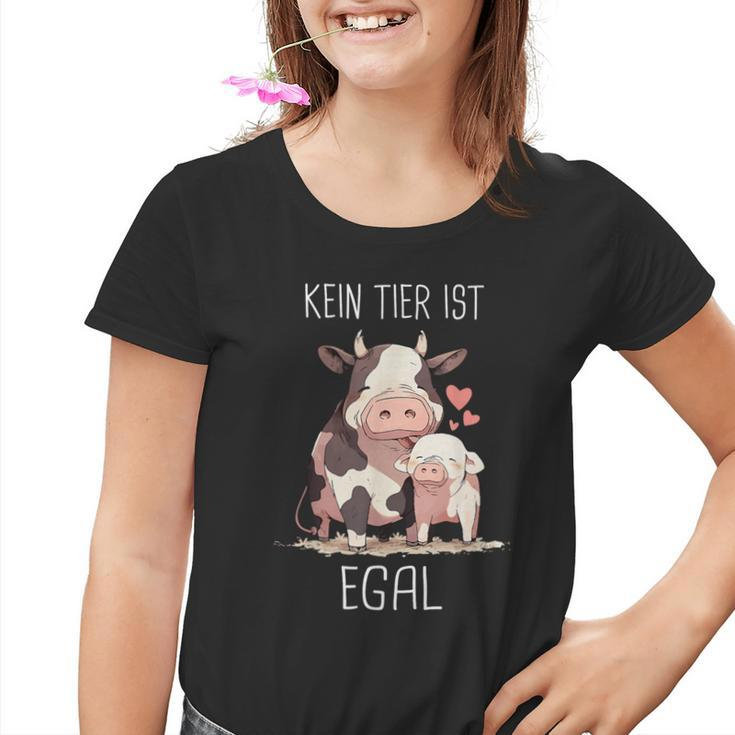 Vegetarier Kein Tier Ist Egal Veganer Kuh Schwin German Kinder Tshirt