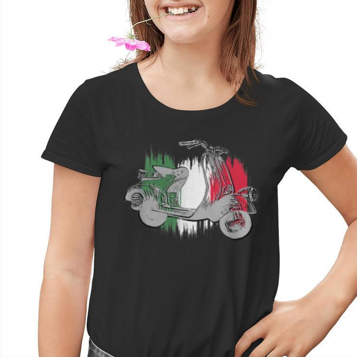 Vespa Scooter Vintage Retro Italian Flag Kinder Tshirt