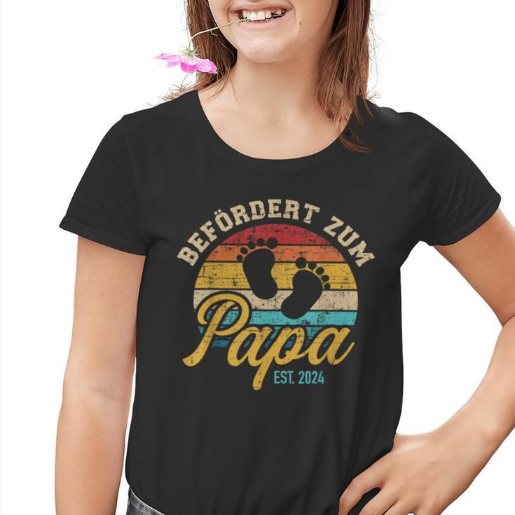 Vintage Retro Befördert Zum Papa 2024 Kinder Tshirt