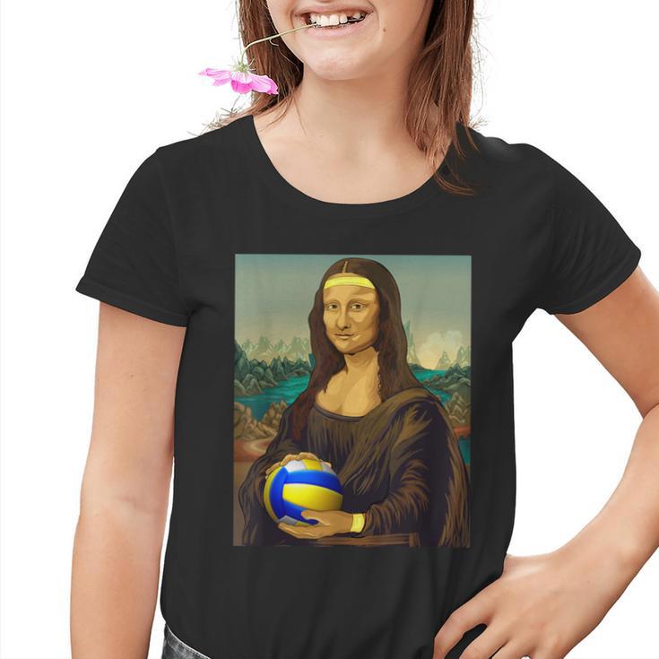 Volleyball Mona Lisa Leonardo Da Vinci Kunstvolleyball Kinder Tshirt