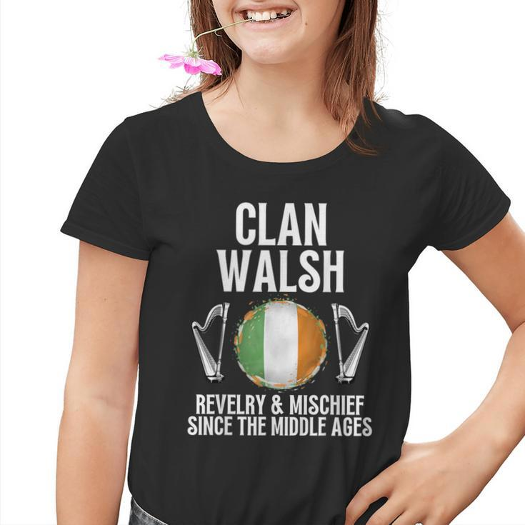 Walsh Surname Irish Family Name Heraldic Celtic Clan Youth T-shirt
