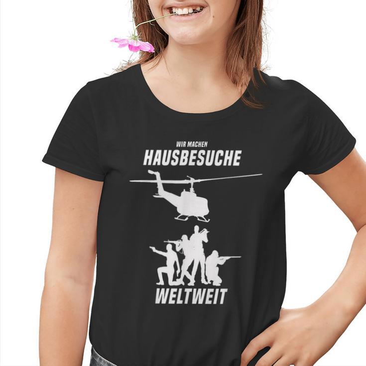 Wir Machen Hausbesuche Worldwide Sergeant Officer Soldiers Kinder Tshirt