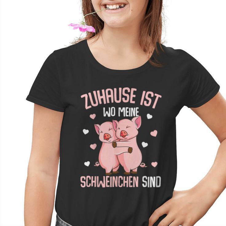 Zuhause Ist Wo Meine Schweinchen Sind Landwirt Schwin Kinder Tshirt