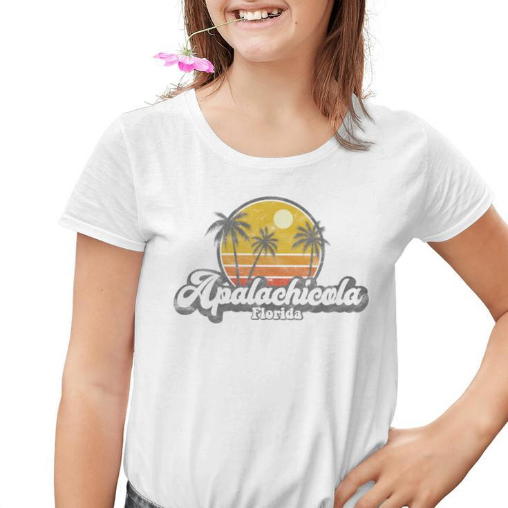 Apalachicola Fl Retro Strand Angeln Bootfahren Surfen Kinder Tshirt