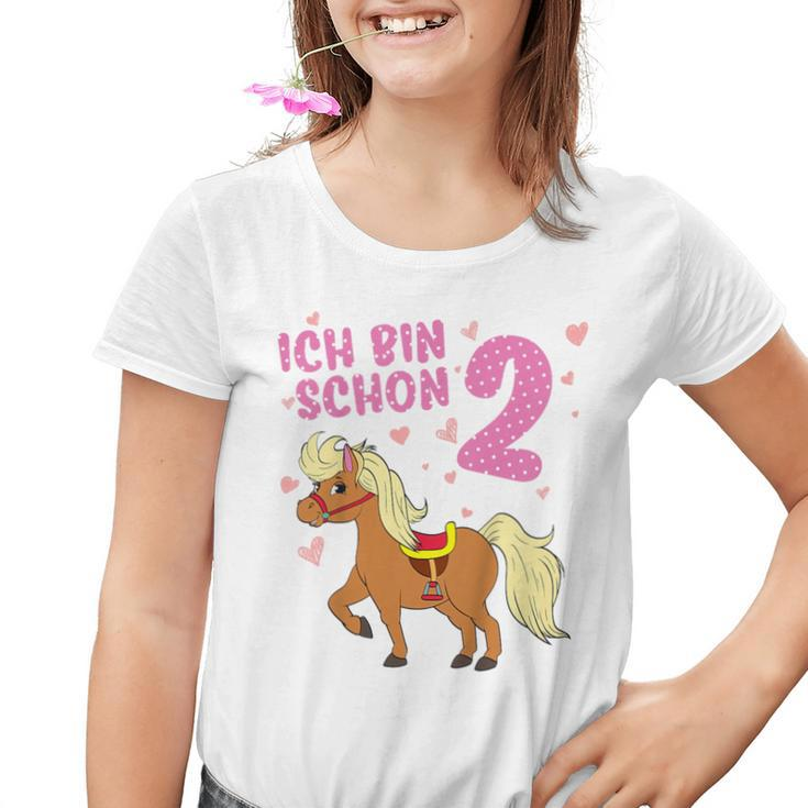 Children's Ich Bin Schon 2 Pferd Zwei Jahre Pony 2 Geburtstag Kinder Tshirt