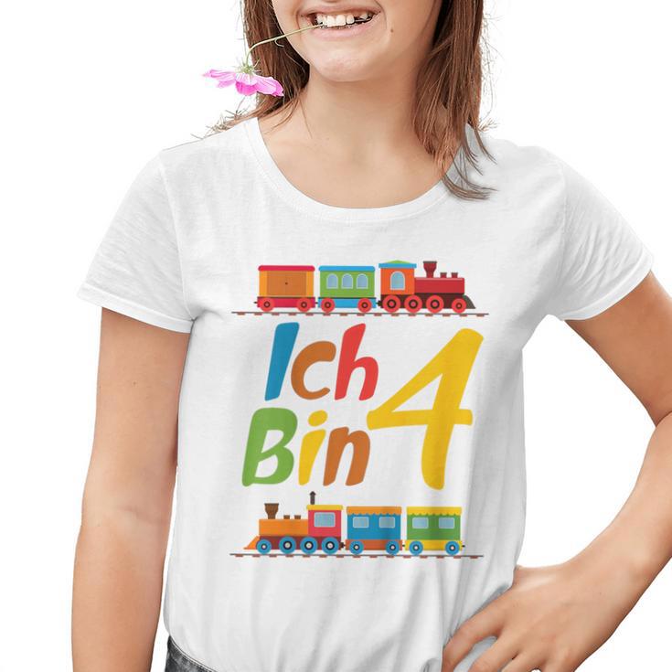 Children's Junge Geburtstag 4 Jahre Zug Railway Four Birthday Kinder Tshirt