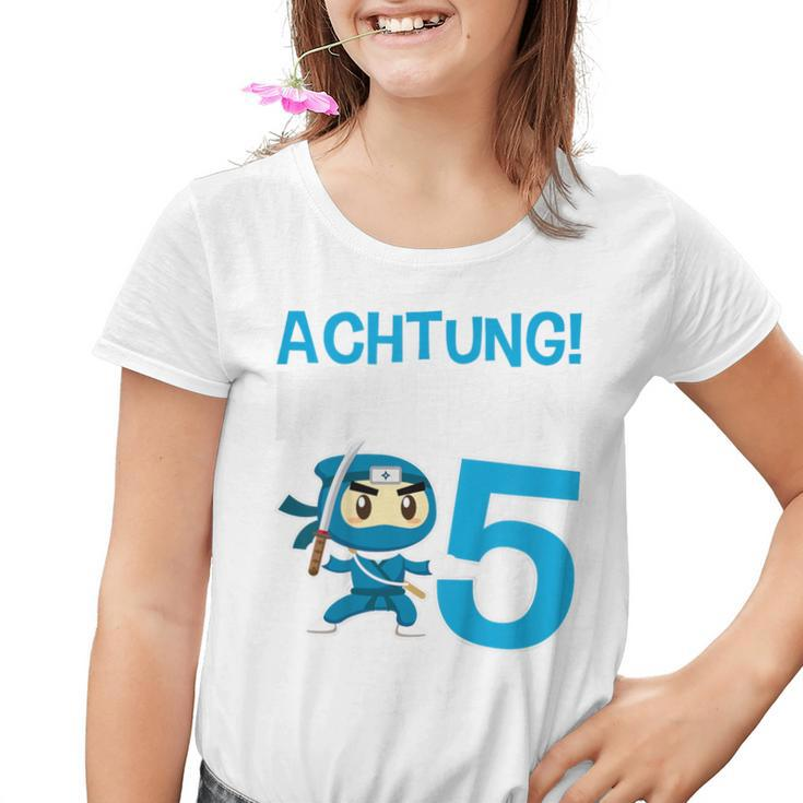 Children's Ninja 5Th Birthday Achtung Ich Bin Fünf Kinder Tshirt