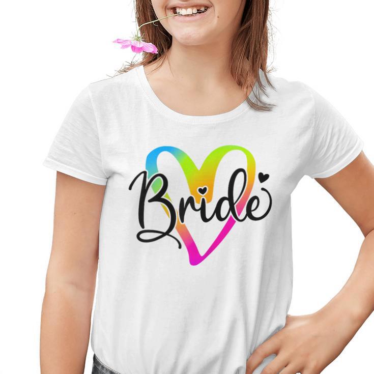 Damen Braut 2024 Junggesellinnenabschied Regenbogen Braut To Be Hochzeit Kinder Tshirt