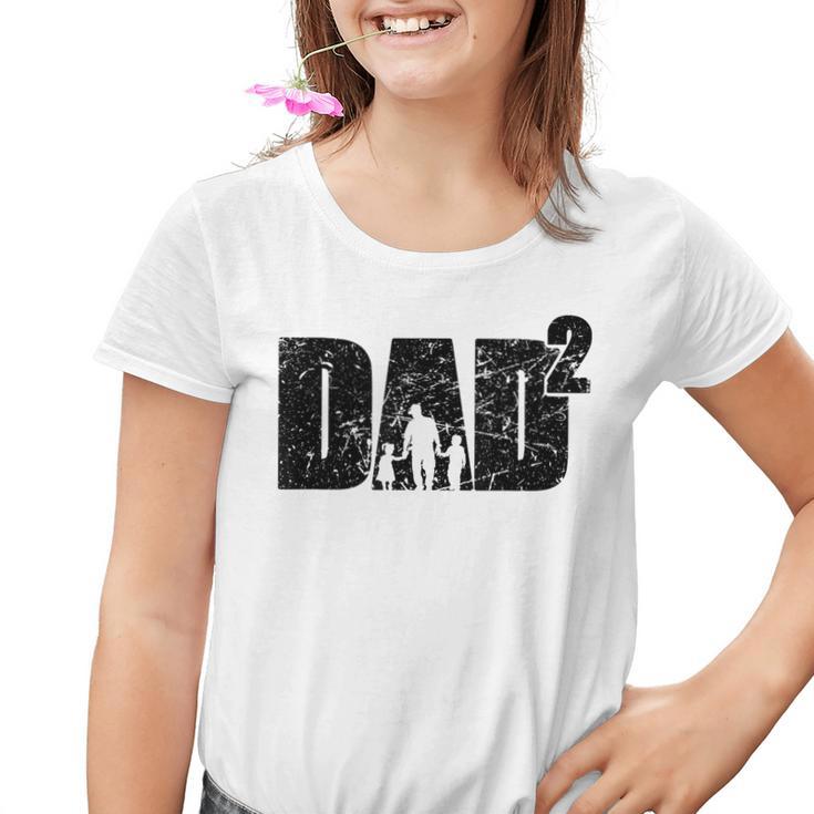 Father's Day Ater Werden Zweifacher Papa Zwei Kinder Kinder Tshirt