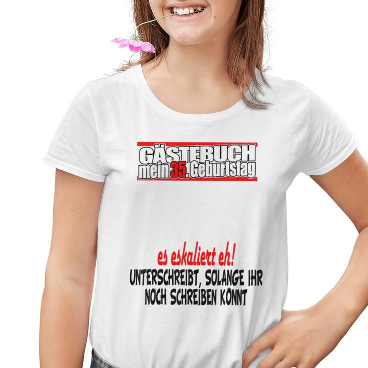 Gästebuch 35 Jahre 35 Geburtstag Mann Frau Party Kinder Tshirt