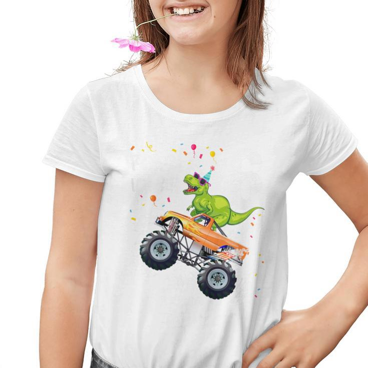 Kinder Geburtstag 6 Jahre Dinosaurier Monster Truck Jungen Mädchen Kinder Tshirt