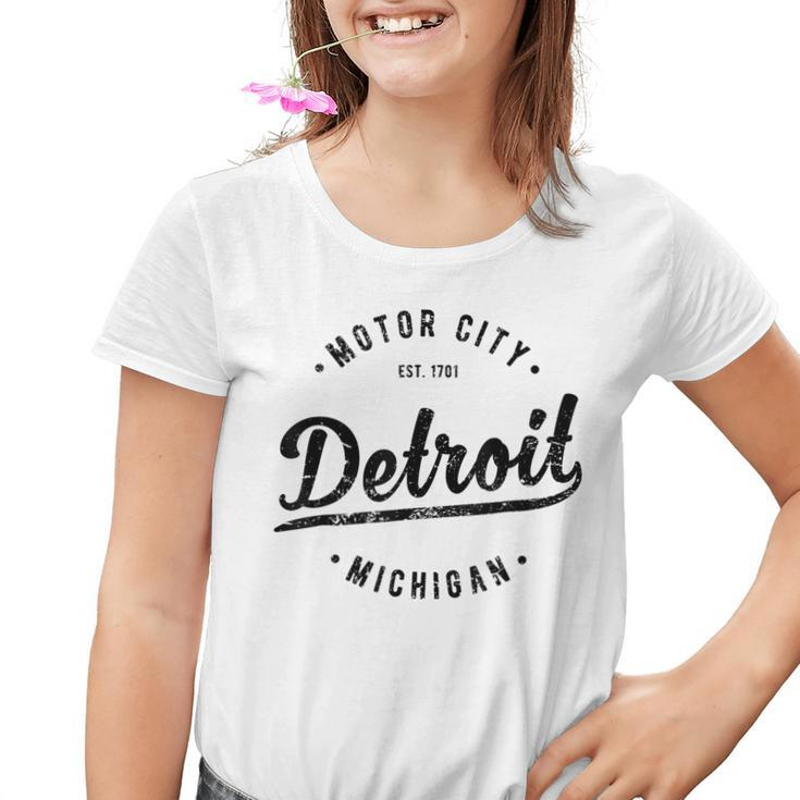 Retro Vintage Detroit Mi Souvenir Motor City Classic Detroit Kinder Tshirt