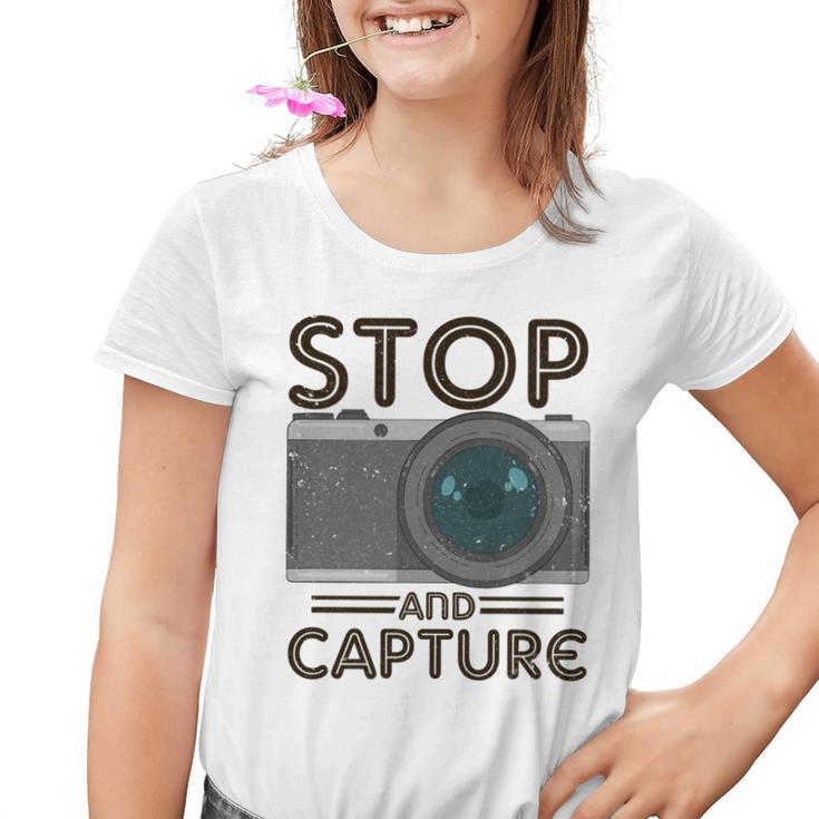 Stop And Capture Fotografen Lustige Fotografie Kinder Tshirt