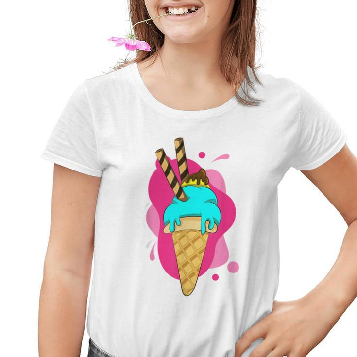 Summer Dessert Ice Cream Cone Waffle Ice Cream S Kinder Tshirt