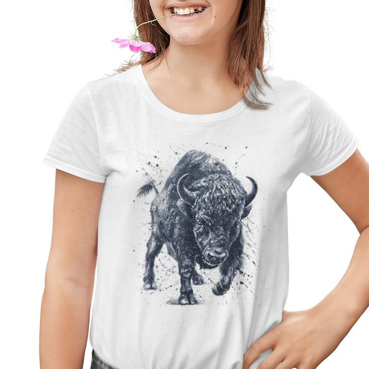 Wut Der Bestie Bison-Buffalo Im Vintage-Stil Kinder Tshirt