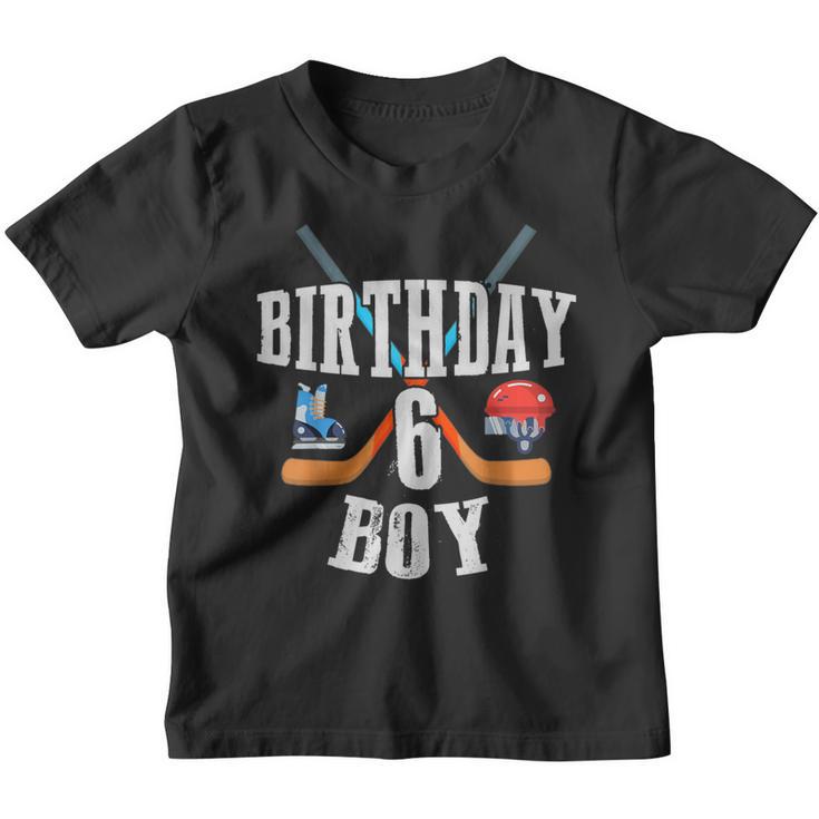 6 Geburtstag Junge Eishockey 6 Jahre Alt Geburtstag Squad Party Kinder Tshirt