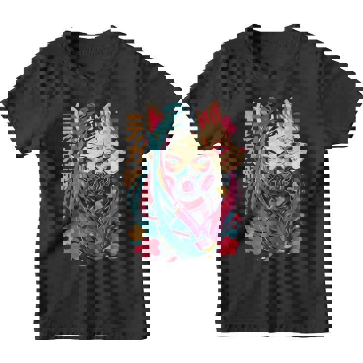Anime Manga Cyberpunk Aesthetic Techwear Harajuku Kitsune Camiseta niño