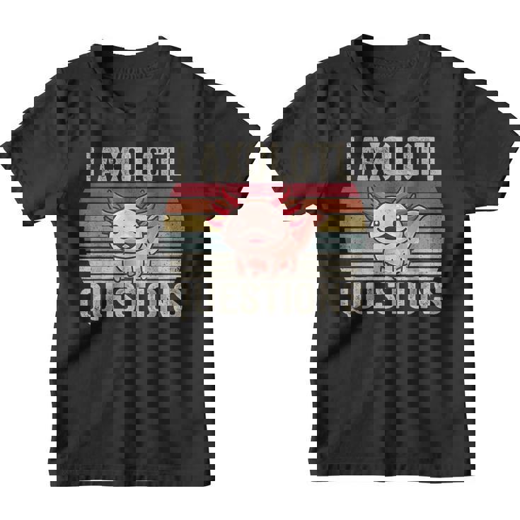 I Axolotl Preguntas Retroinatge Divertido Lindo Axolotl Camiseta niño