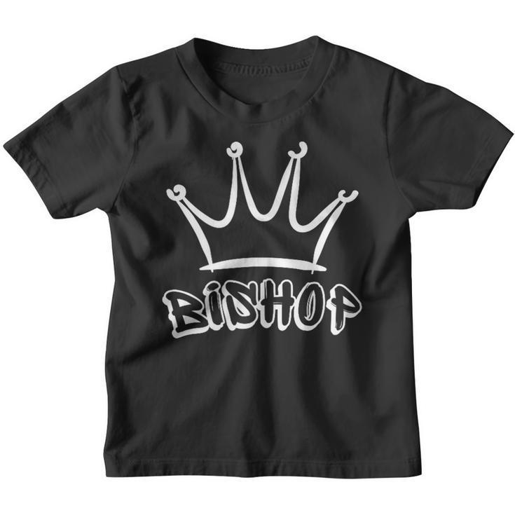 Bishop Family Name Cool Bishop Name And Royal Crown Youth T-shirt
