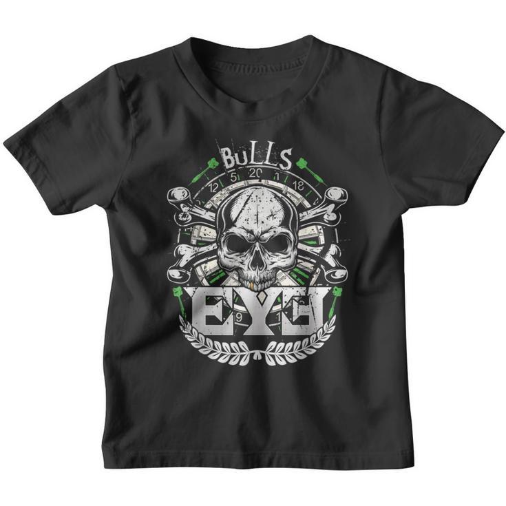 Bulls Eye & Skull Retro Dartboard 180 Dart Kinder Tshirt