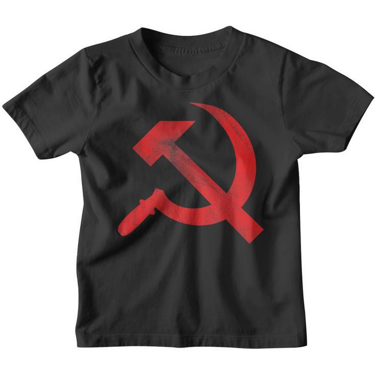 Cccp Ussr Hammer Sickle Flag Soviet Communism Kinder Tshirt