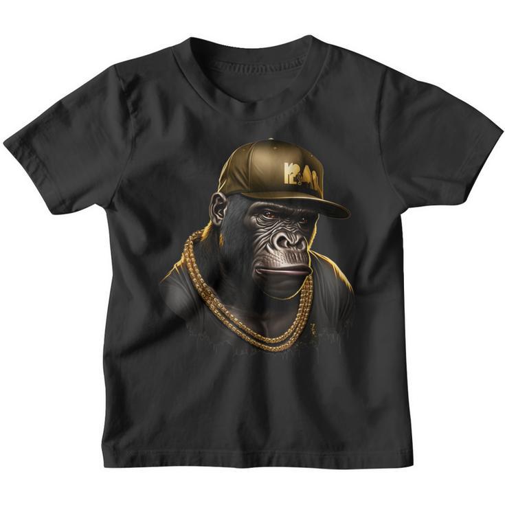 Cool Gorilla Rapper Hip Hop Gangster Kinder Tshirt