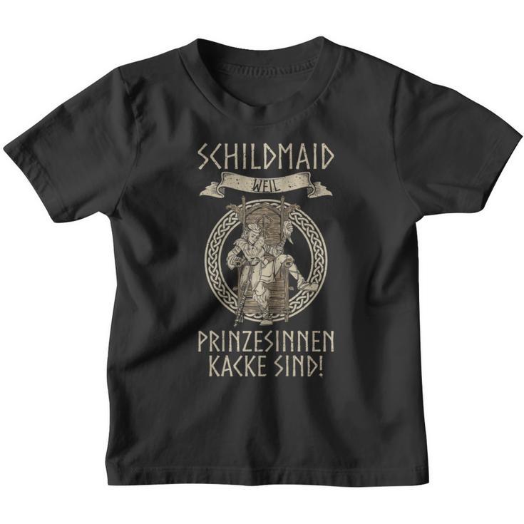 Damen Schildmaid Weil Prinzessinnen Kacke Sind Wikinger Spruch Kinder Tshirt