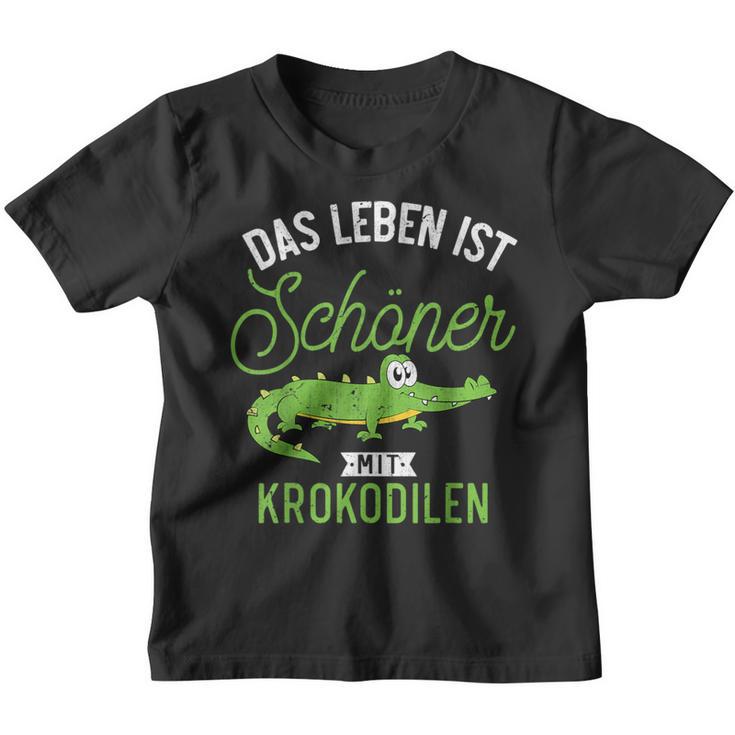 Das Leben Ist Schöner Mit Krokodilen Zoo Animal Crocodile Kinder Tshirt