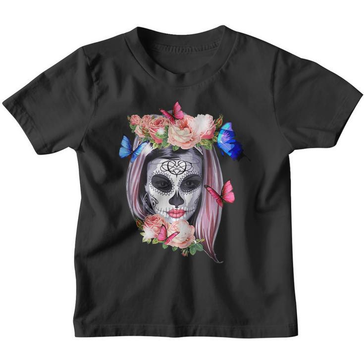 Dia De Los Muertos Sugar Skull Crâne Gothic Day Of The Dead Youth T-shirt
