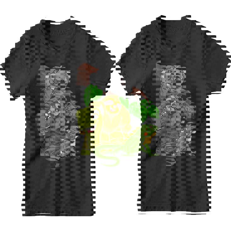 Divertido Coala Perezoso Tortuga Iguana Escuadra Zoo Animal Camiseta niño