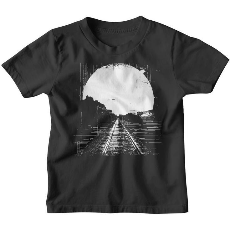 Eisenbahn Zeichnung Züge Gleis Kinder Tshirt