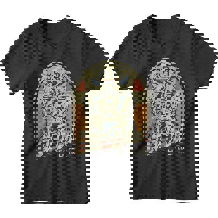 El Mejor Padre Gatuno Día Del Padre Retro Cat Lover Camiseta niño