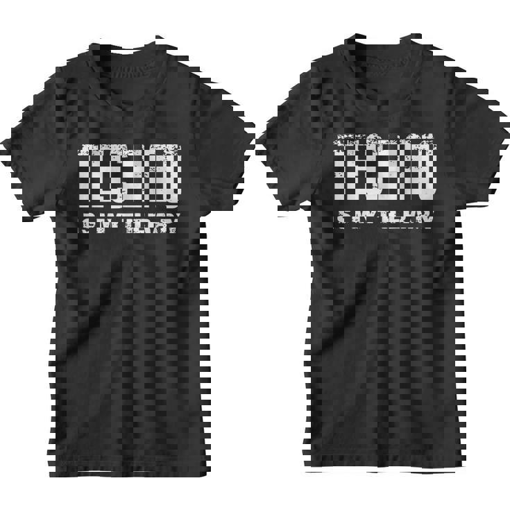 El Techno Es Mi Terapia Music Rave Festival Camiseta niño