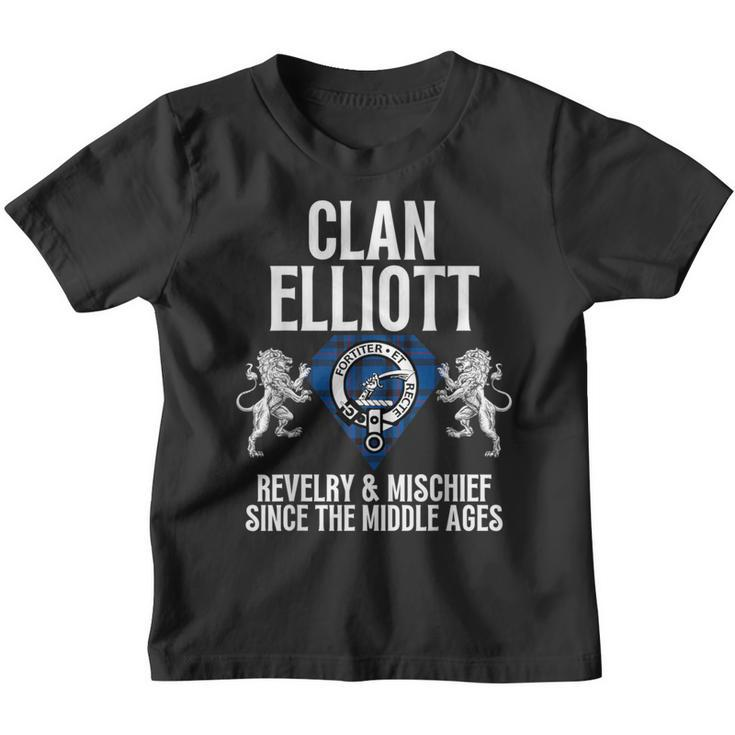 Elliott Clan Scottish Name Coat Of Arms Tartan Family Party Youth T-shirt