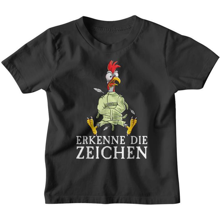 Erkenne Die Signserrückt Angratt Cockerel Kinder Tshirt