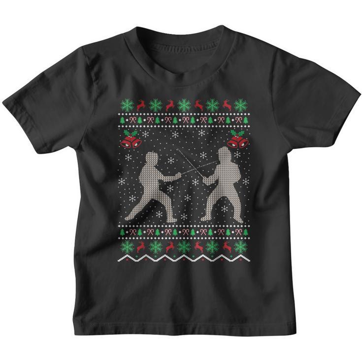 Esgrima Amante De Navidad Regalo Feo Esgrima Navidad Camiseta niño