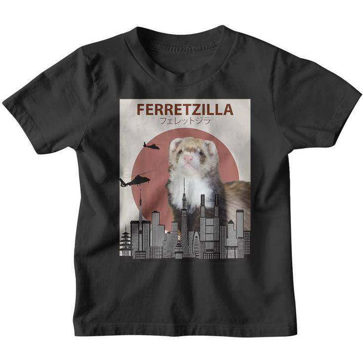 Ferretzilla Ferret For Ferret Lovers Kinder Tshirt