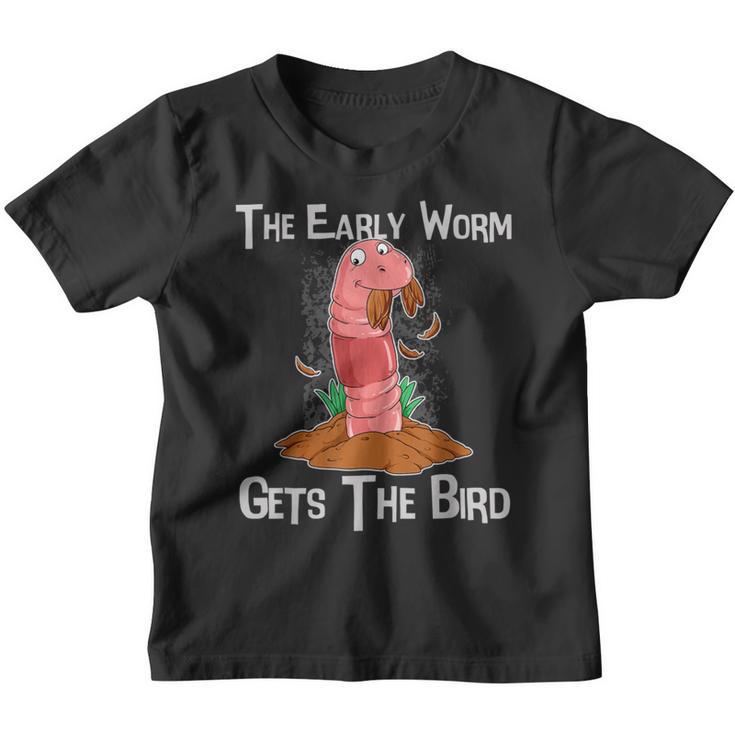 Der Frühe Wurm Catches Denogel Early Riser Kinder Tshirt