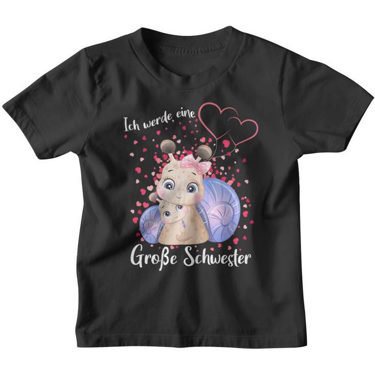 German Announcement Ich Werde Große Schwester S Kinder Tshirt