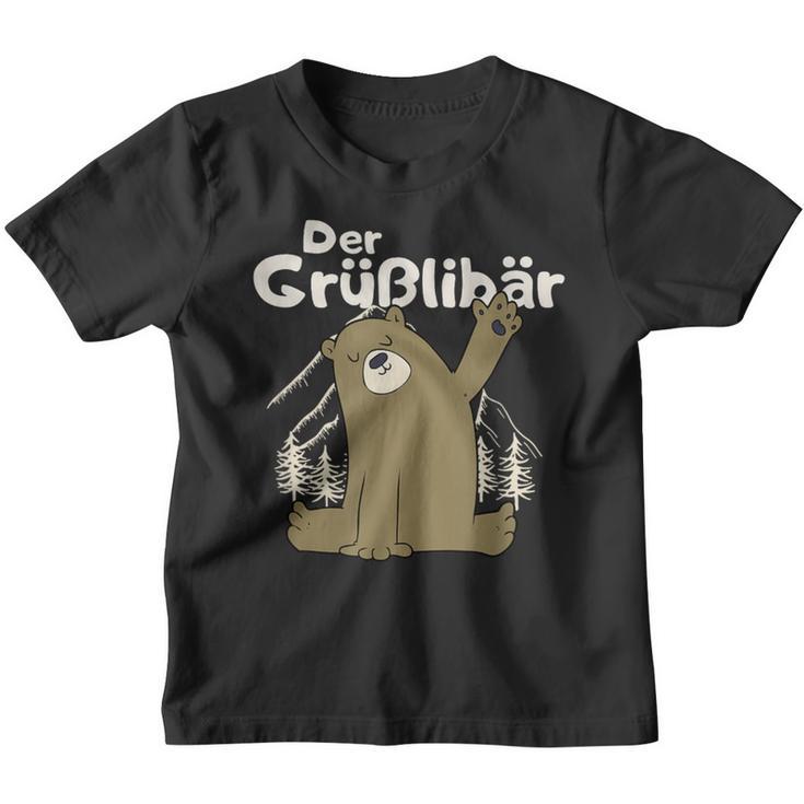 Grüßlibär Cute Bear Waving S Kinder Tshirt