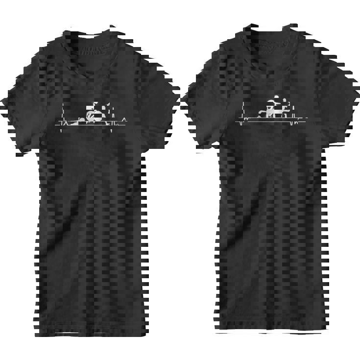Heartbeat Triatlón Deporte Natación Bicicleta Carrera Carrera Correr Triatlón Larga Distancia Iron Man Camiseta niño