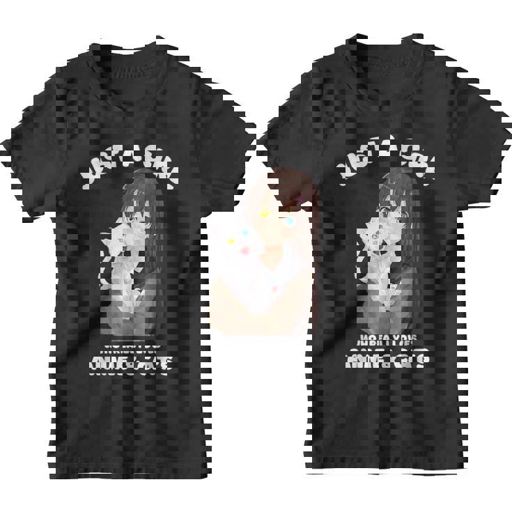 Kawaii Anime Solo Una Chica Que Realmente Ama El Anime Y Los Gatos Camiseta niño