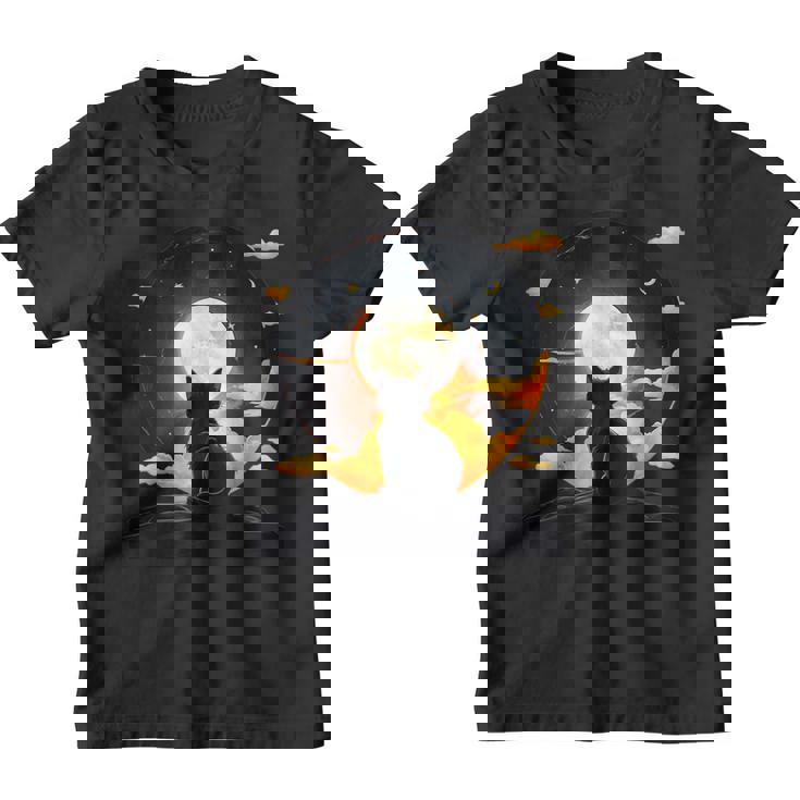 Kawaii Cat Anime Japonés Retro Divertido Gato Negro Amantes Arte Camiseta niño