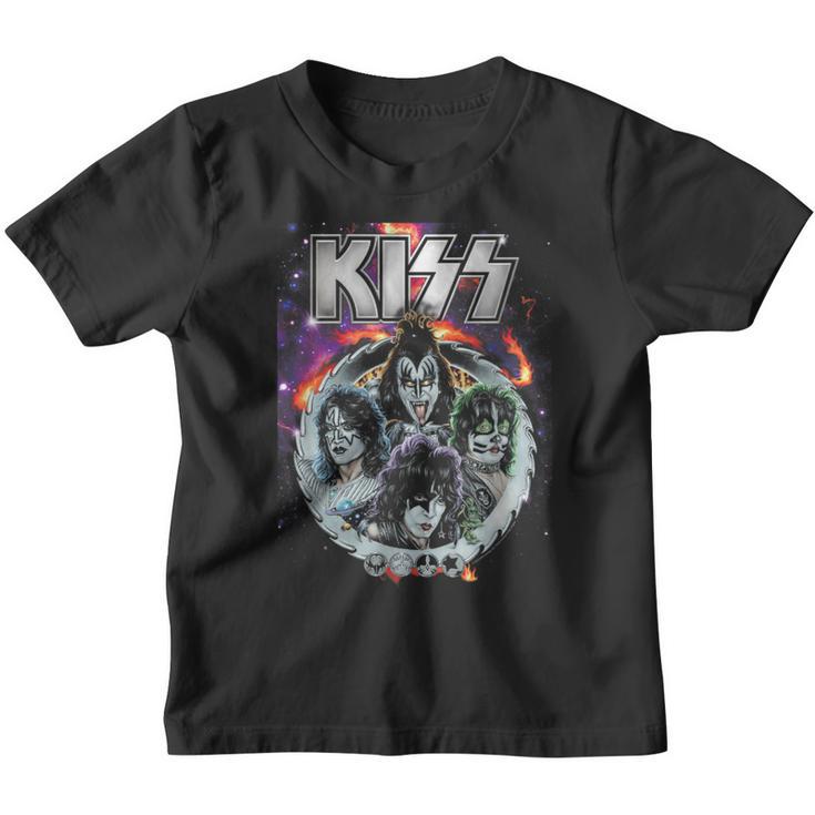 Kiss Galactic Portrait Kinder Tshirt