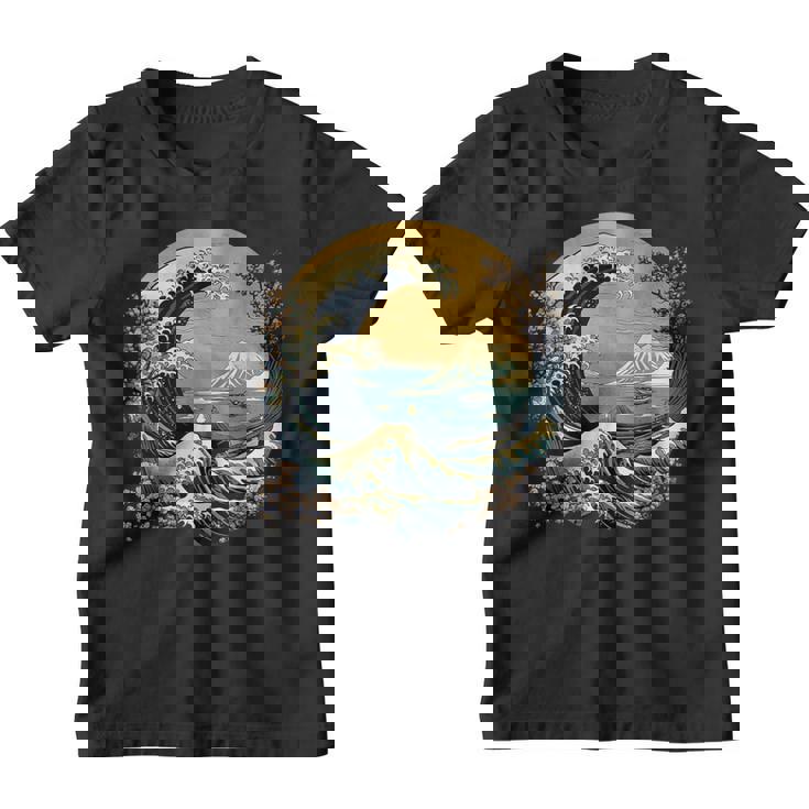 La Gran Ola Y Las Montañas Arte Japonés Kanagawa Camiseta niño