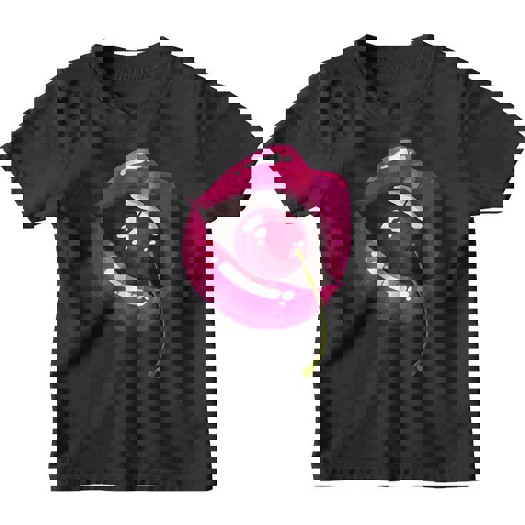 Lèvres Arc-En-Ciel Avec Cerise Dans La Bouche Nostalgie Des Années 80 Youth T-shirt