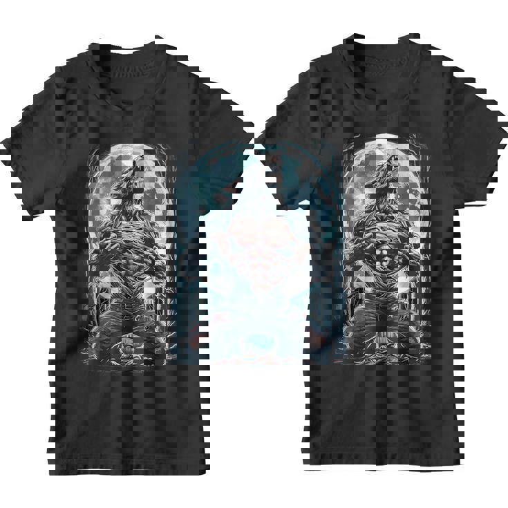 Loup-Garou Déchirant Alpha Larme Loup Pleine Lune Youth T-shirt