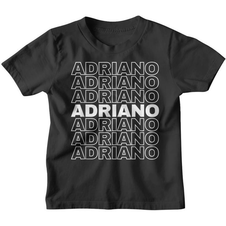 I Love Adriano Retro Pattern Personalised Kinder Tshirt