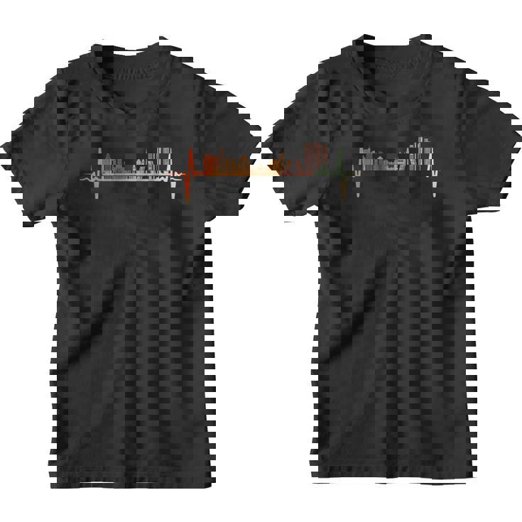 Madrid Skyline Latido Estilo Retrointage Camiseta niño