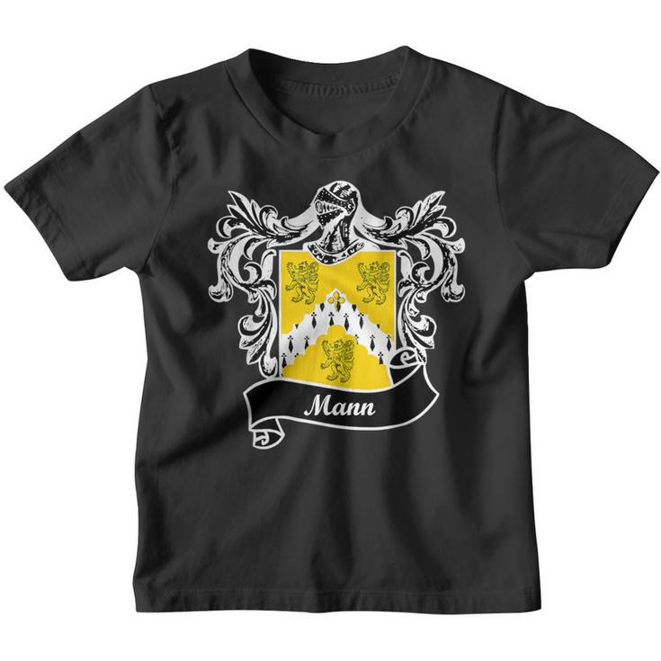 Mann Coat Of Arms Surname Last Name Family Crest Youth T-shirt